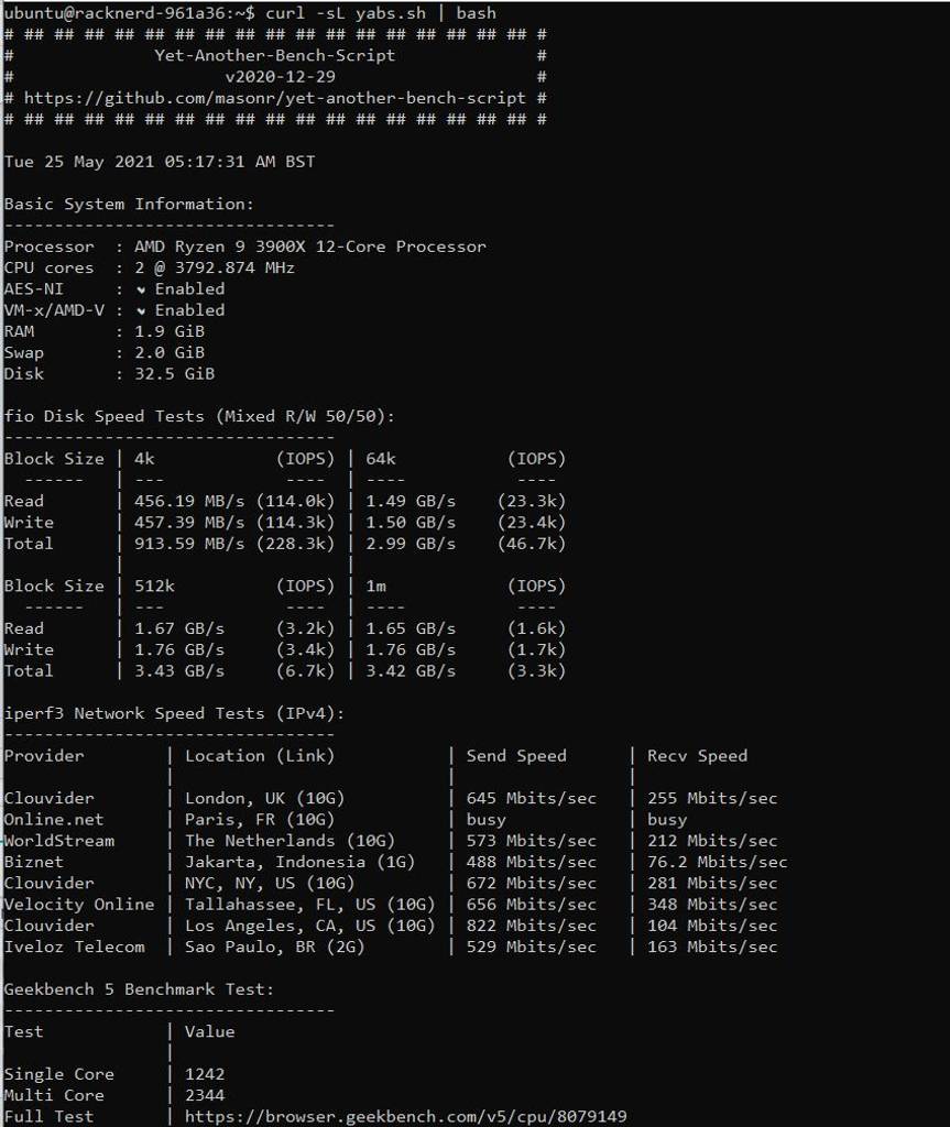 racknerd benchmark